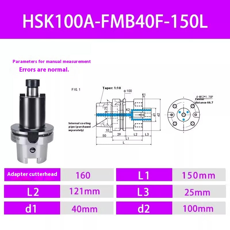 2100-HSK100A Face mill shank HSK A100 FMB22 27 32 40 60 Face internal cooled water type Shandong Denso Pricision Tools Co.,Ltd.